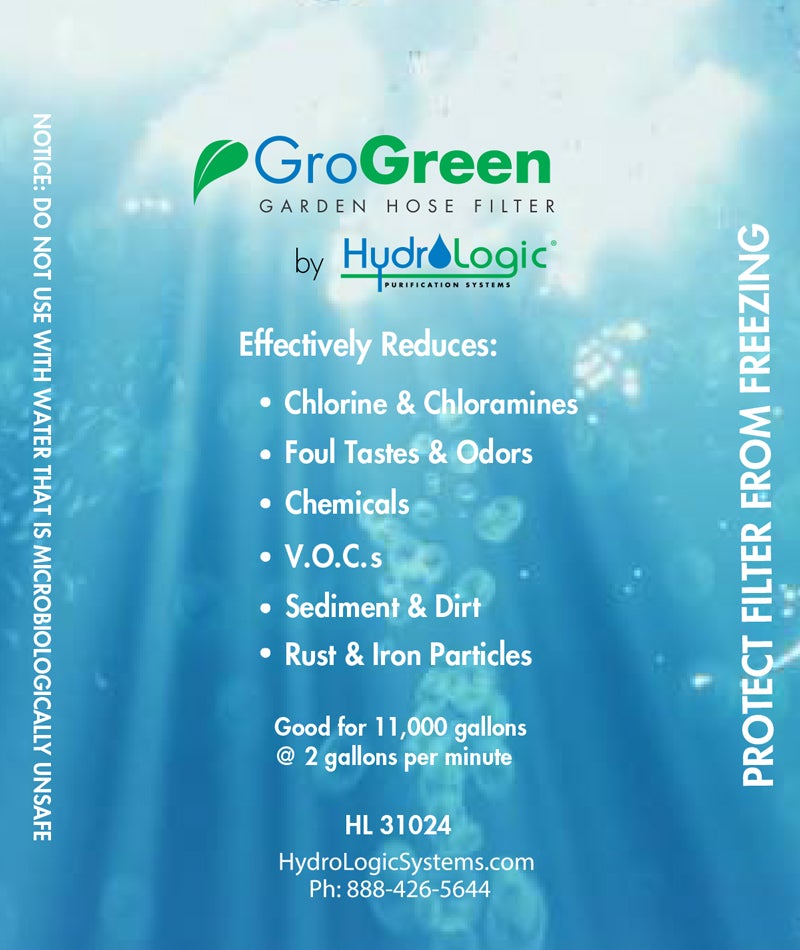 Hydro Logic GroGreen Garden Hose Water Filter