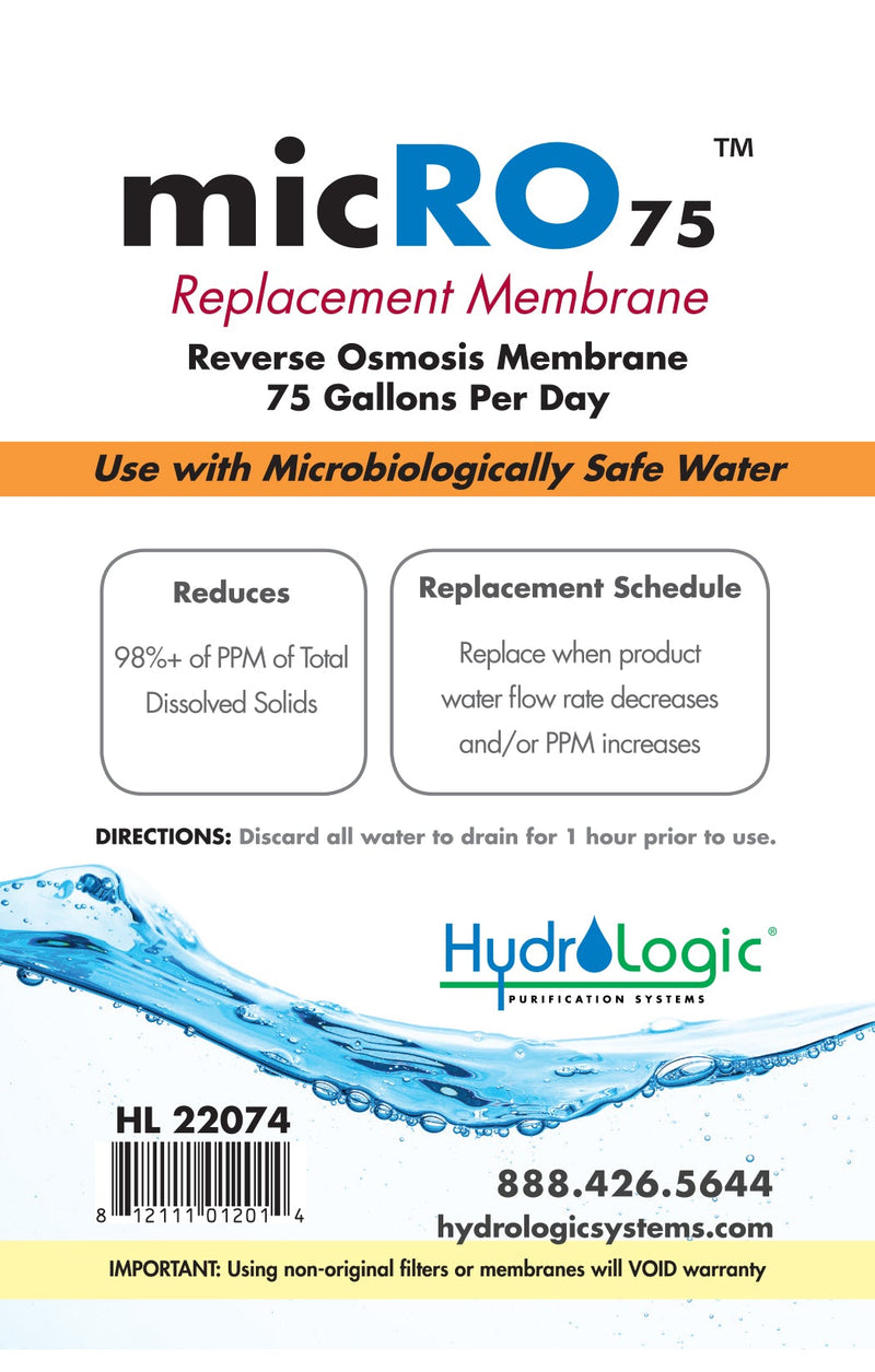 Hydro Logic MicRO 75 Membrane Filter HydroLite Hydroponics